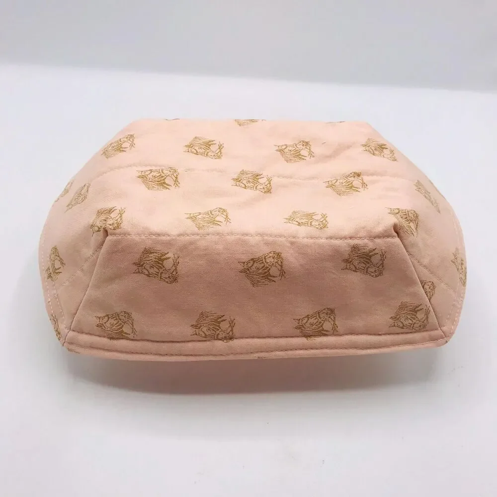 Reversible Microwave Cozie For Takeout Containers Farmhouse Horse Heads in Pink